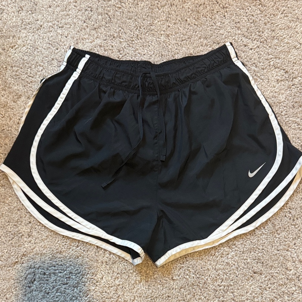 Nike Women's Black and White Athletic Shorts